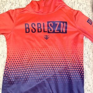 BSBLSZN Kids Performance Hoodie - Coral & Navy